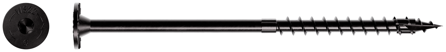Simpson Strong-Tie SDWS22600DBB Strong-Drive® SDWS™ TIMBER Screw (Exterior Grade) — 0.220 in. x 6 in. T40, Black (500-Qty)