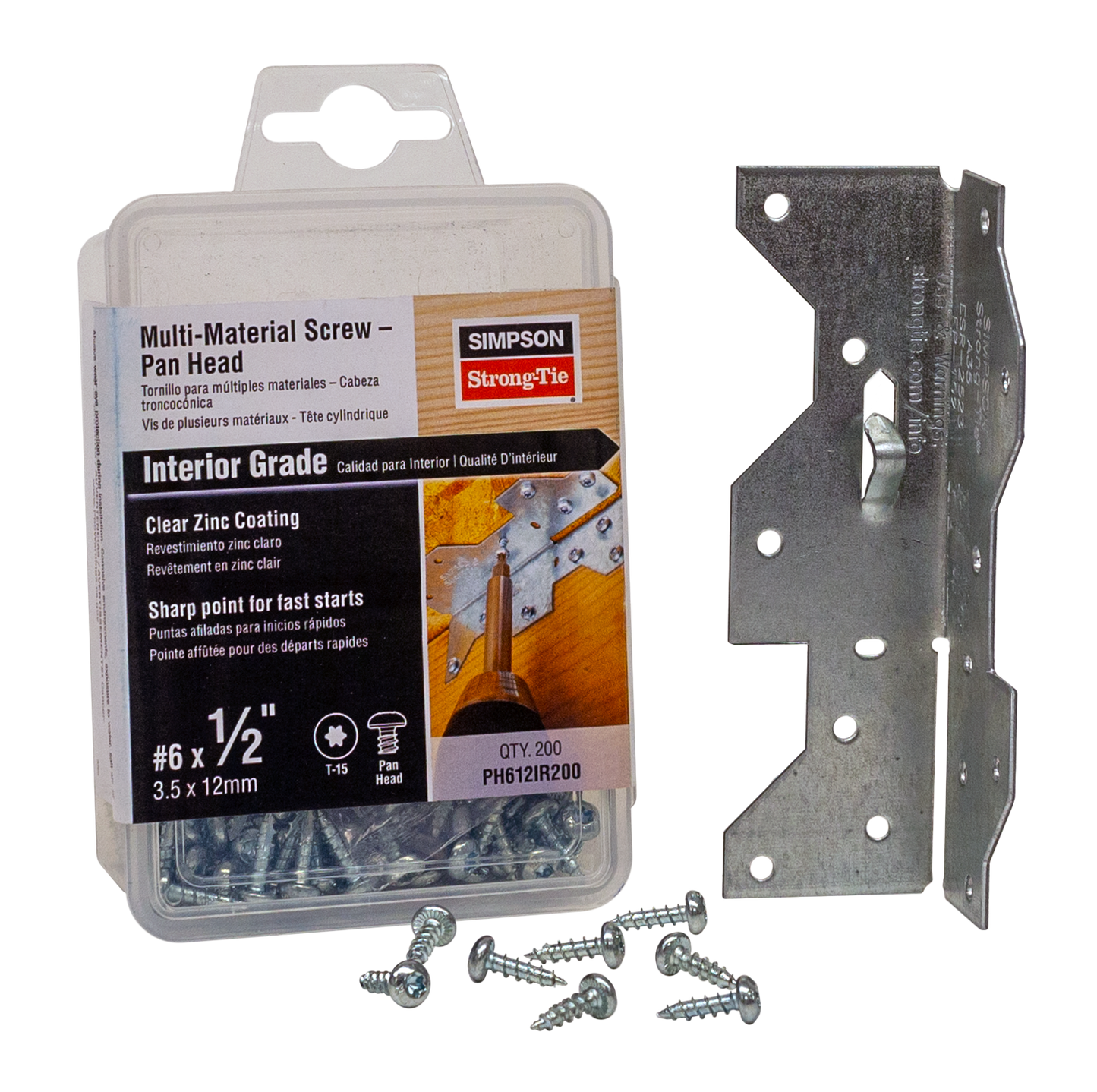 Simpson Strong-Tie PH612IR200 Multi-Material Screw — Pan Head #6 x 1/2 in. (200-Qty) (Pack of 600)