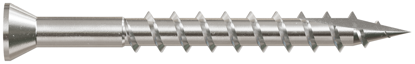Simpson Strong-Tie T07162FB1 Trim-Head Screw, Square Drive — #7 x 1-5/8 in. #1 SQ, Type 316 (1 lb.) (Pack of 10)