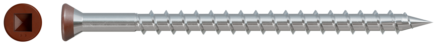 Simpson Strong-Tie DTH212S305RD01 Trim-Head Screw — Sharp Point (Collated) — #7 x 3 in. #2 SQ Type 305, Red 01 (1000-Qty) (Pack of 100)