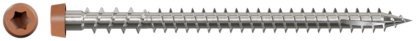 Simpson Strong-Tie DCU234S316TN03 Deck-Drive™ DCU COMPOSITE Screw (Collated) — #10 x 2-3/4 in. Type 316, Tan 03 (1000-Qty)