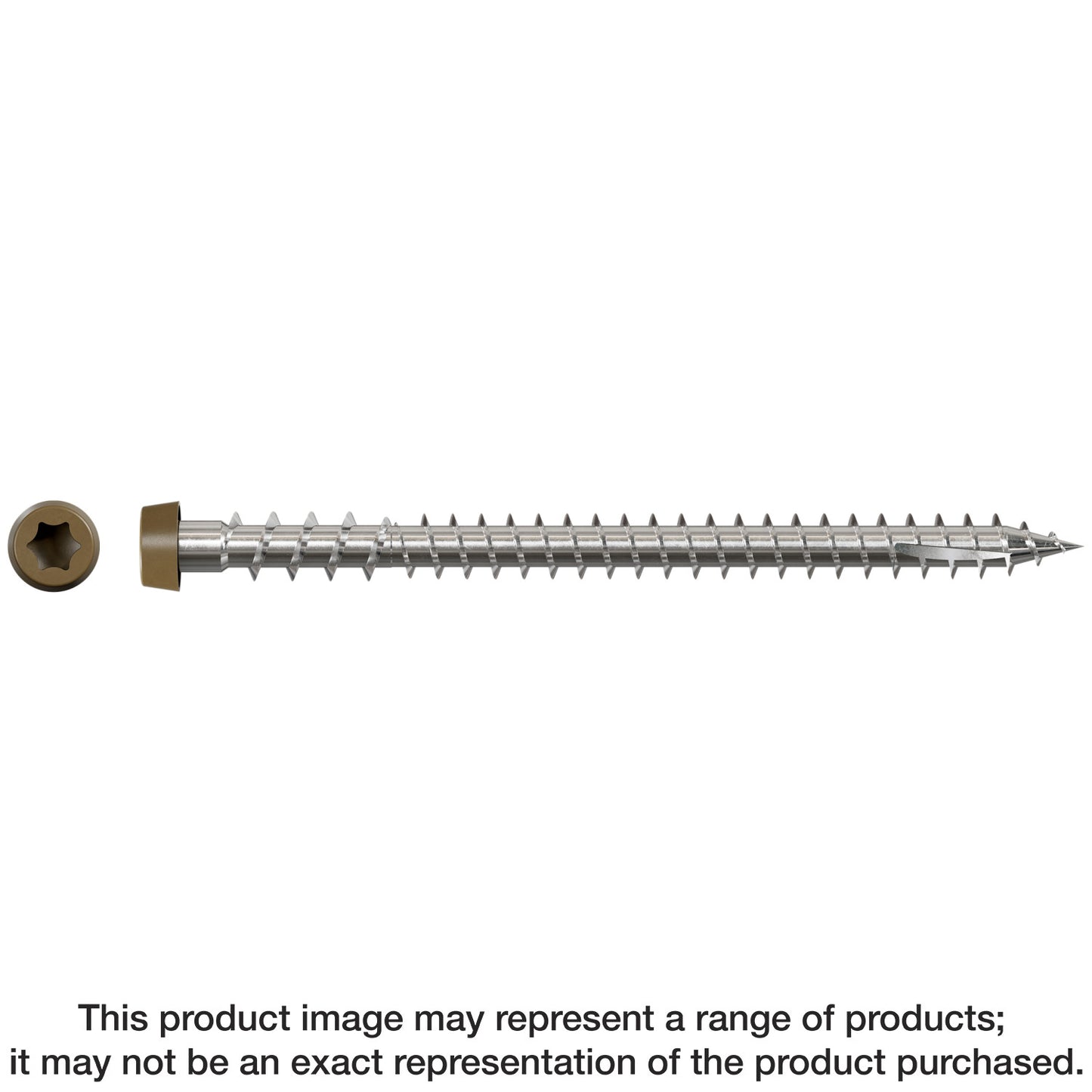 Simpson Strong-Tie DCU234S316BR05 Deck-Drive™ DCU COMPOSITE Screw (Collated) — #10 x 2-3/4 in. Type 316, Brown 05 (1000-Qty)