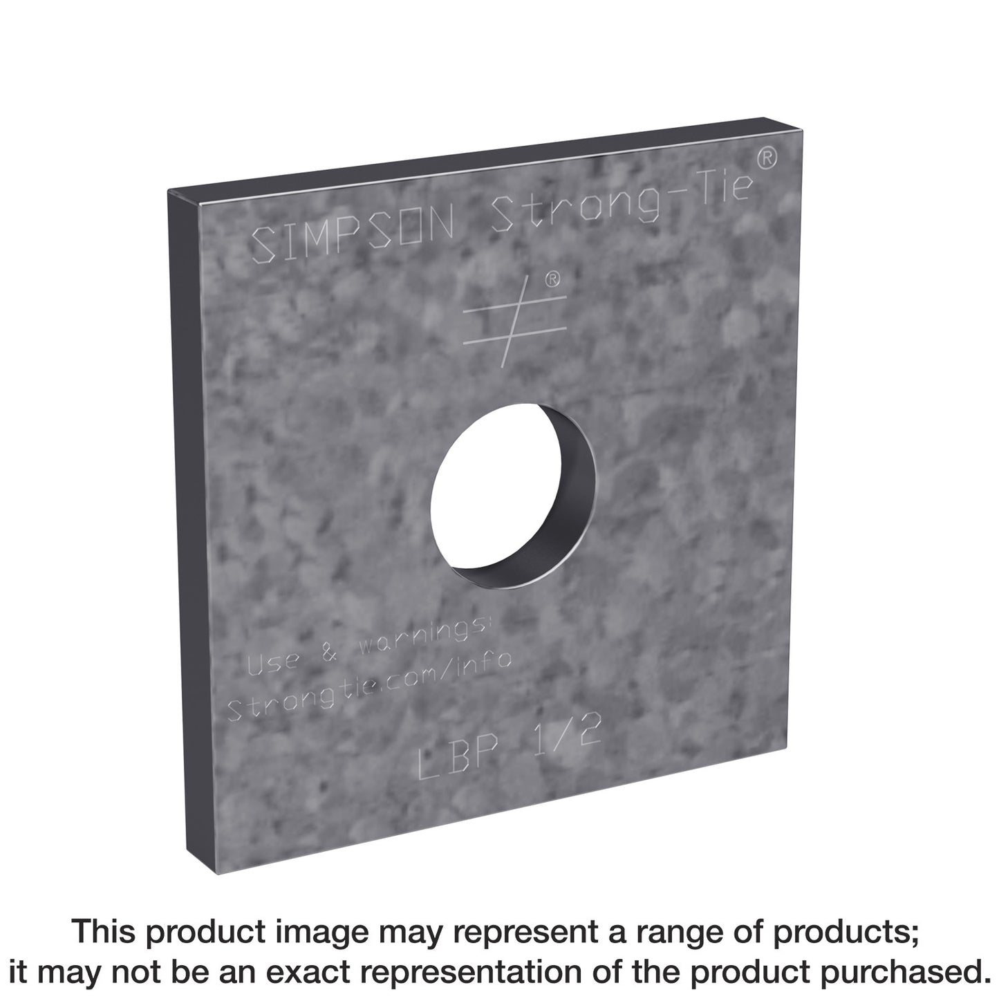 Simpson Strong-Tie LBP 1/2Z LBP 2 in. x 2 in. ZMAX® Galvanized Bearing Plate for 1/2-in. Dia. Anchor Bolt (Pack of 3000)