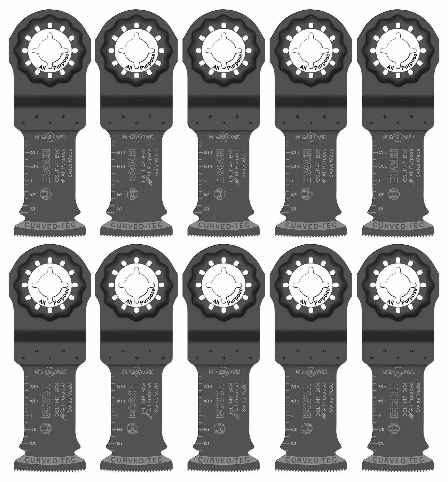 BOSCH OSL114F-10 1-1/4 In. Starlock® Oscillating Multi Tool Bi-Metal Plunge Cut Blade 10 pk.