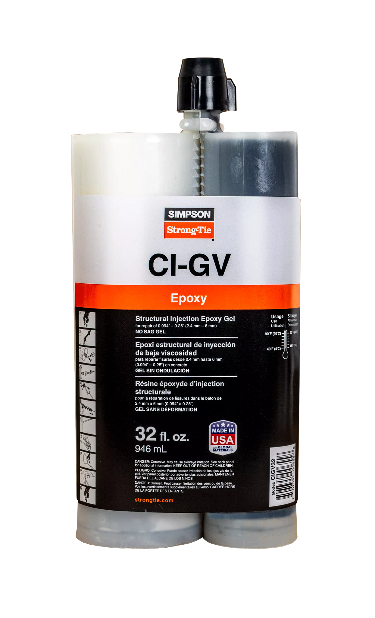 Simpson Strong-Tie CIGV32 CI-GV™ Structural Injection Epoxy Gel (32 oz.)
