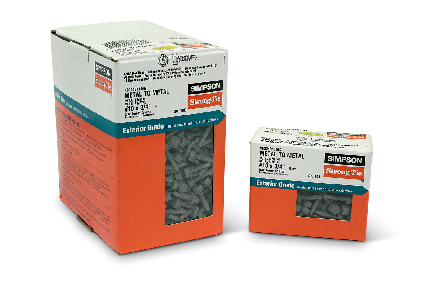 Simpson Strong-Tie XEQ34B1016M Strong-Drive® XE EXTERIOR STRUCTURAL METAL Screw — #10 x 3/4 in. 5/16 Hex (1000-Qty)