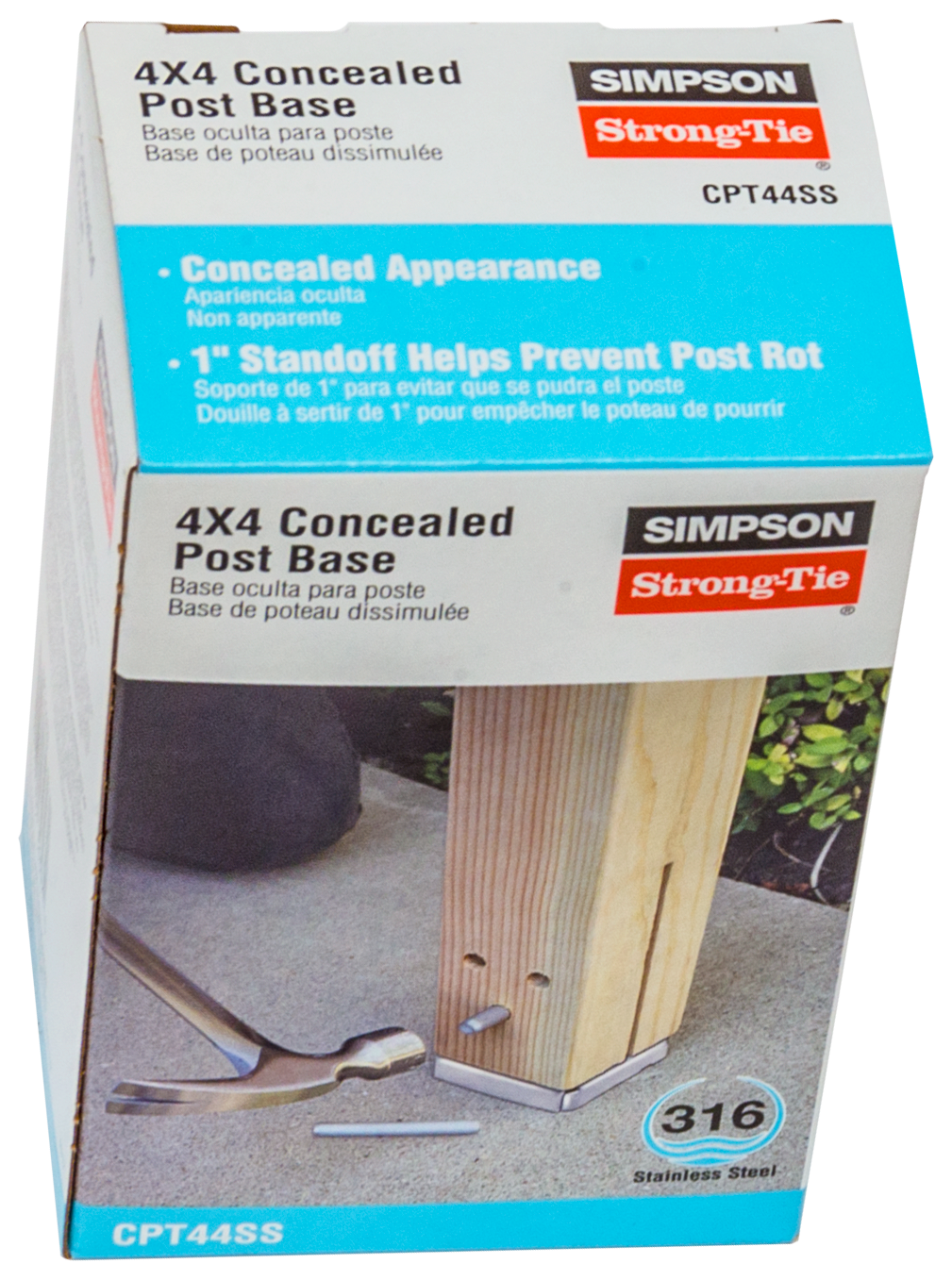 Simpson Strong-Tie CPT44SS CPT Stainless-Steel Concealed Post Base for 4x4 (Pack of 450)