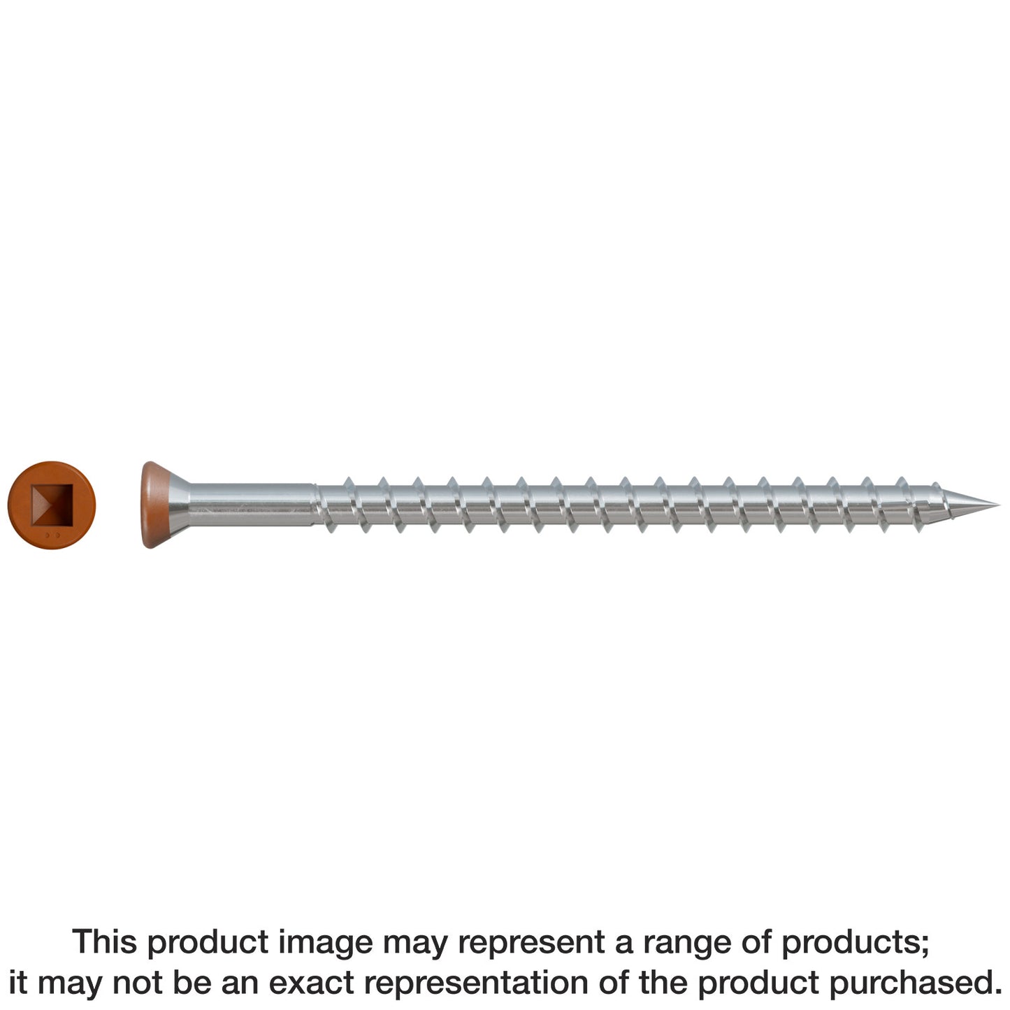 Simpson Strong-Tie DTH212S305TN01 Trim-Head Screw — Sharp Point (Collated) — #7 x 3-1/2 in. #2 Square Type 305 Tan 01 (1000-Qty) (Pack of 100)