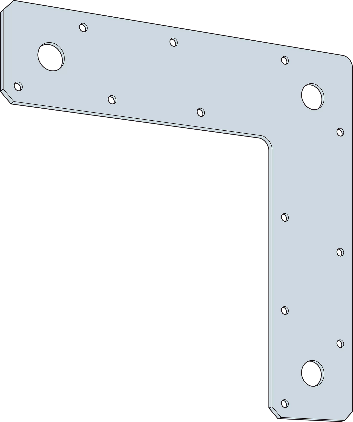 Simpson Strong-Tie 88L-R 8 in. x 8 in. 14-Gauge Galvanized L Strap
