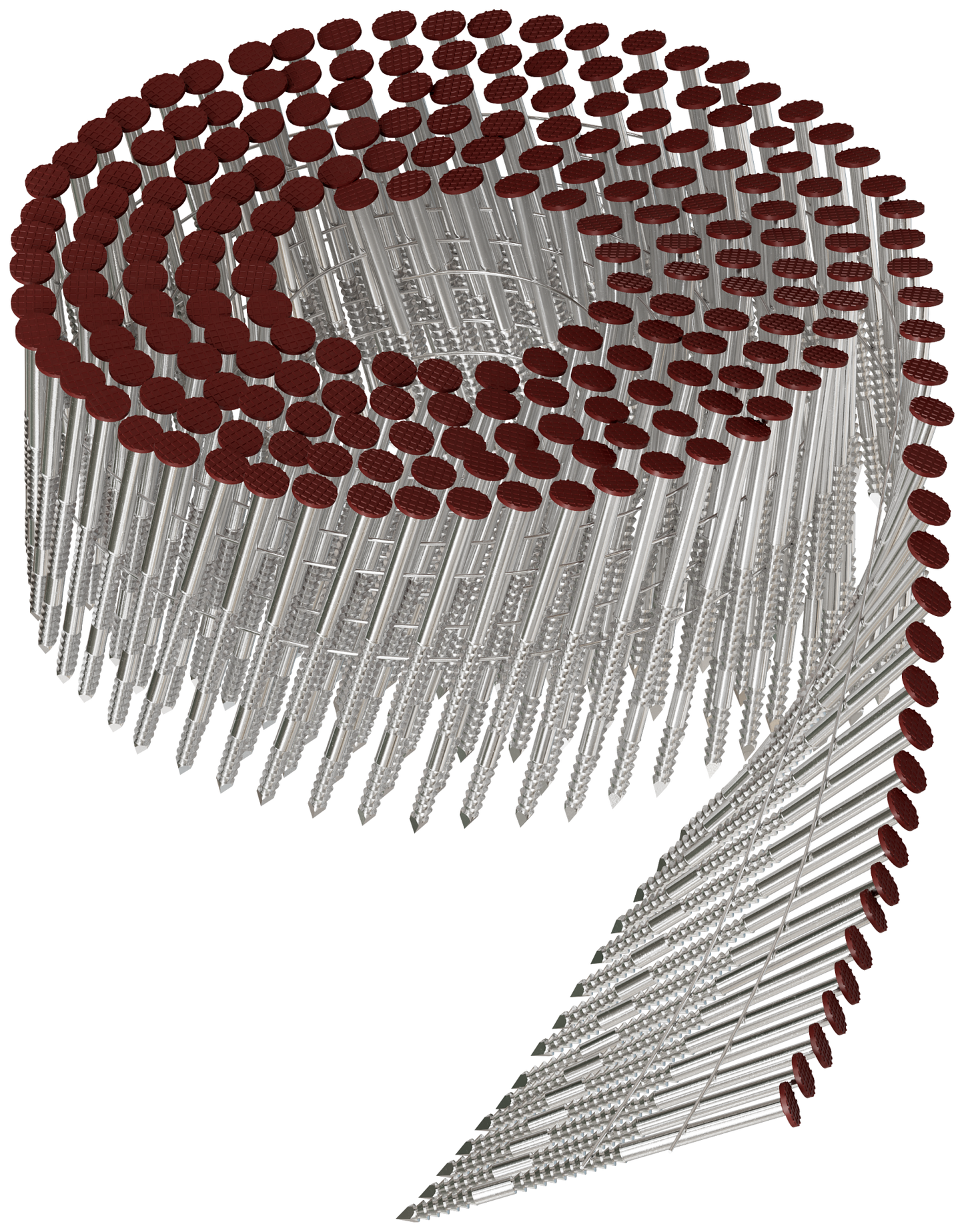 Simpson Strong-Tie S13A200CCR 15° Wire Coil, Painted Full Round Head, Ring-Shank Nail — 2 in. x .092 in. Type 304, Redwood (3600-Qty)