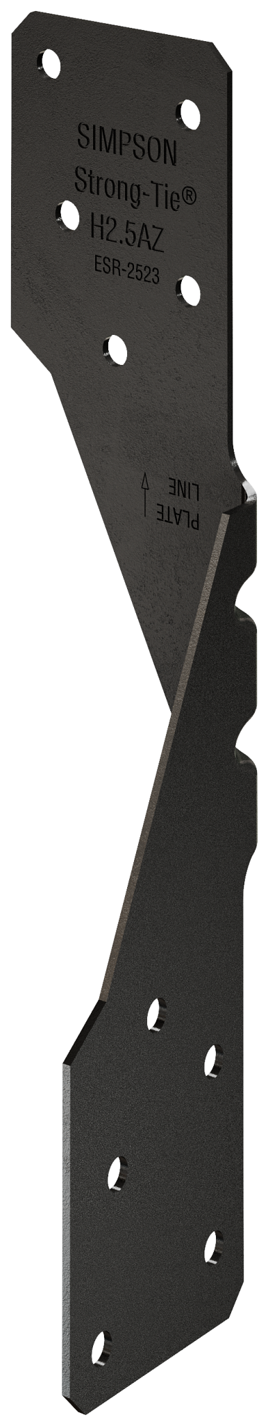 Simpson Strong-Tie H2.5APC Outdoor Accents® H2.5APC 18-Gauge ZMAX®, Black Powder-Coated Hurricane Tie (Pack of 12000)