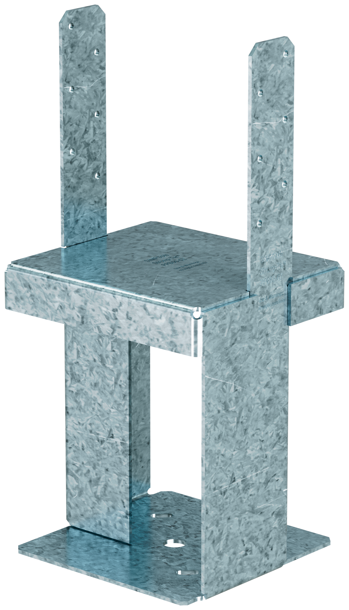 Simpson Strong-Tie PPB66-6Z PPBZ™ Porch Post Base for 6x6 Post and 6 in. Slab (Pack of 4)