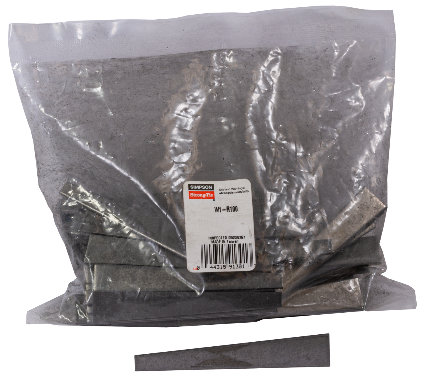 Simpson Strong-Tie W1-R100 14-Gauge Galvanized Wedge for Form Ties (100-Qty) (Pack of 5)