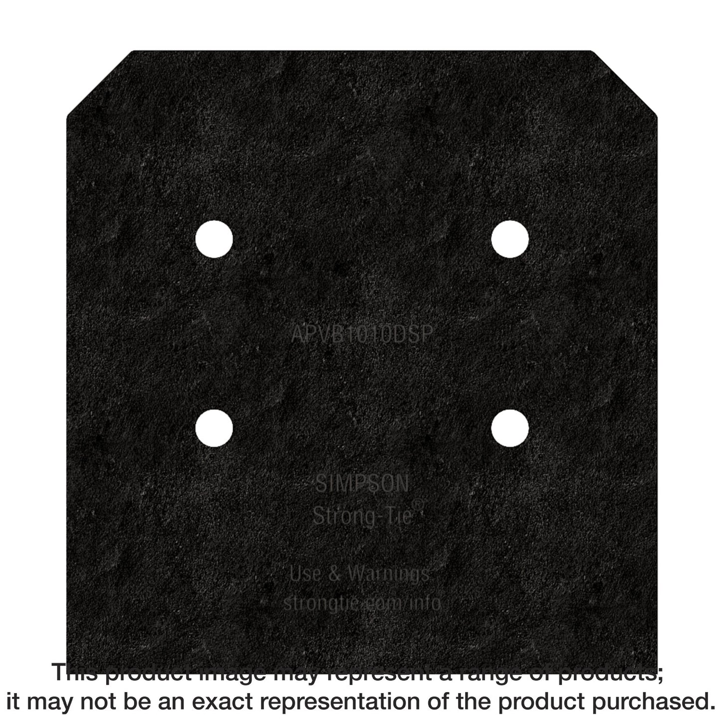 Simpson Strong-Tie APVB1010DSP Outdoor Accents® Avant Collection™ ZMAX®, Black Post Base Side Plate for 10x (Qty-2)