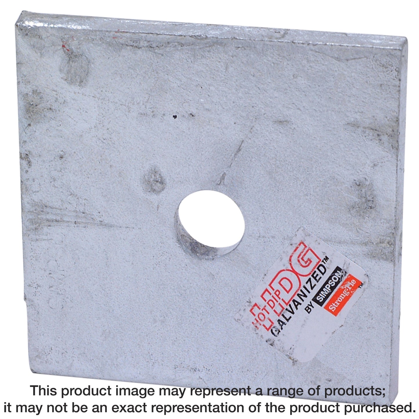 Simpson Strong-Tie BP 1/2-3HDG BP 3 in. x 3 in. Hot-Dip Galvanized Bearing Plate with 1/2 in. Bolt Dia. (Pack of 50)