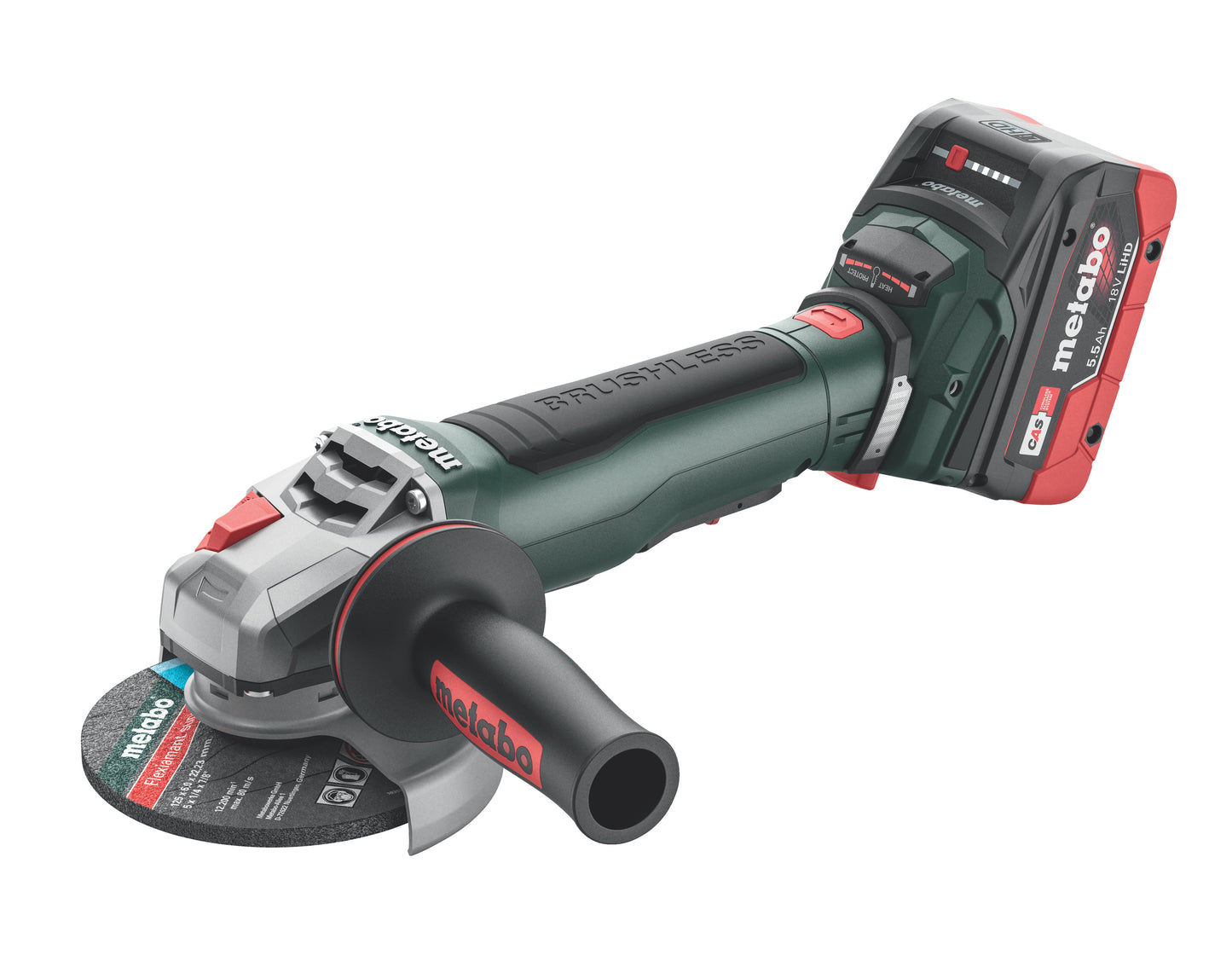 Metabo 613059520 Metabo WPB 18 LT BL 11-125 Quick 5.5 Kit 4-1/2” / 5” Brushless Braking Angle Grinder Kit