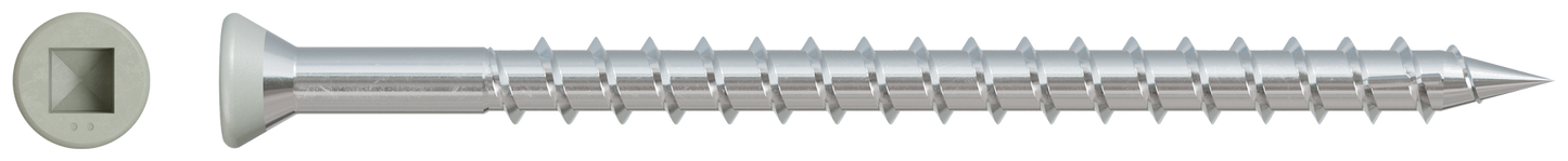 Simpson Strong-Tie DTH212S305GR Trim-Head Screw — Sharp Point (Collated) — #7 x 2-1/2 in. #2 Square Type 305 Gray (1000-Qty) (Pack of 100)