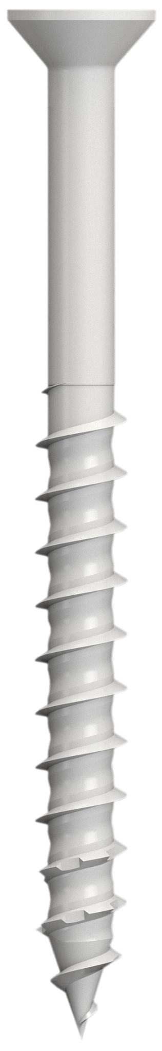 Simpson Strong-Tie TNTW25234TTR Titen Turbo™ — 1/4 in. x 2-3/4 in. 6-Lobe Trim-Head Concrete and Masonry Screw, White (100-Qty)
