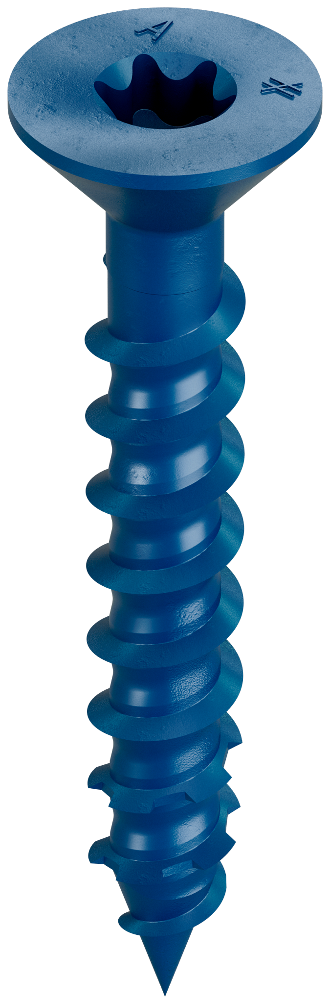 Simpson Strong-Tie TNT25134TF Titen Turbo™ — 1/4 in. x 1-3/4 in. 6-Lobe Flat-Head Concrete and Masonry Screw, Blue (100-Qty) (Pack of 5)