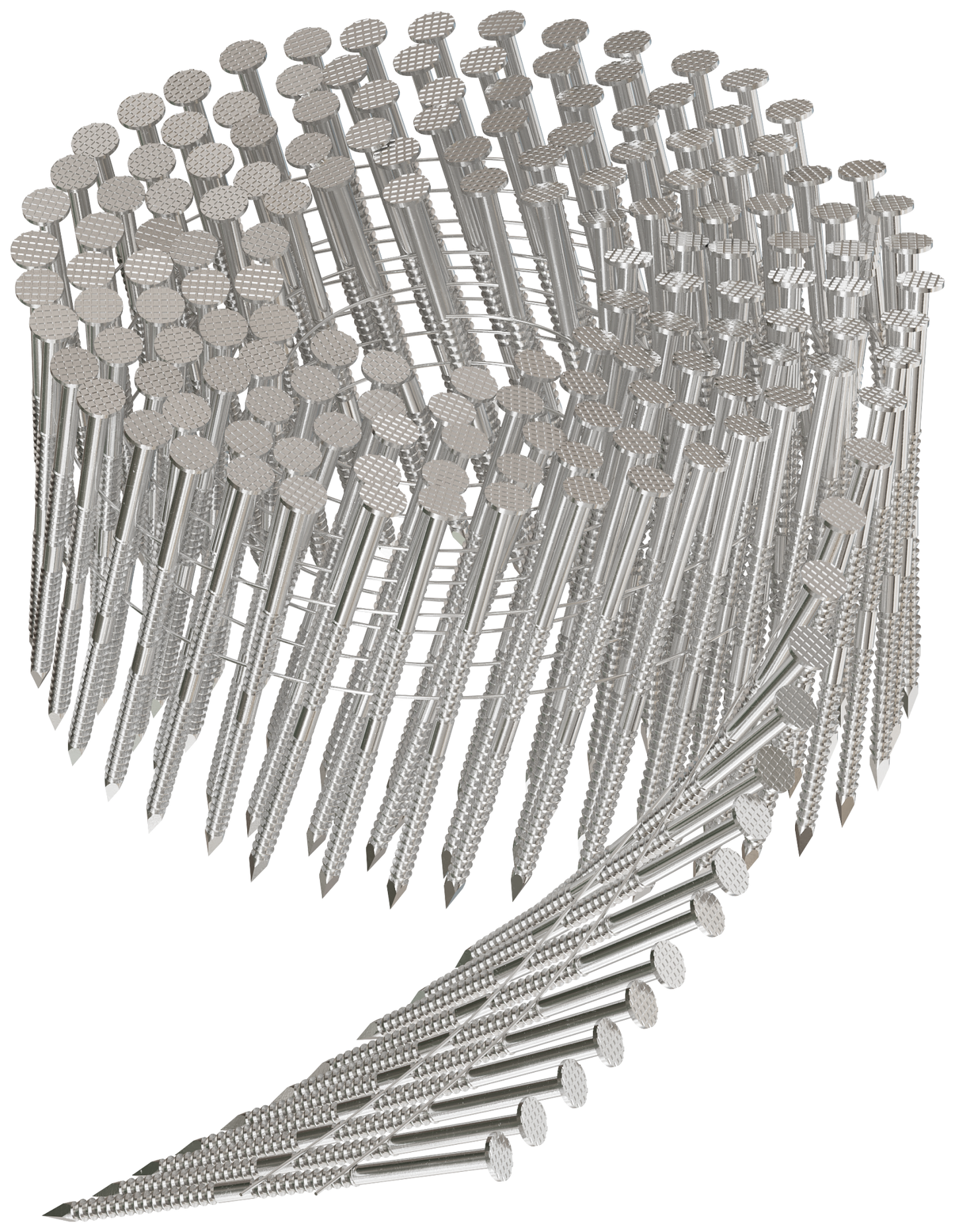 Simpson Strong-Tie S12A250PNB 15° Wire Coil, Full Round Head, Ring-Shank Decking/Framing Nail — 2-1/2 in. x .099 in. Type 304 (3600-Qty)