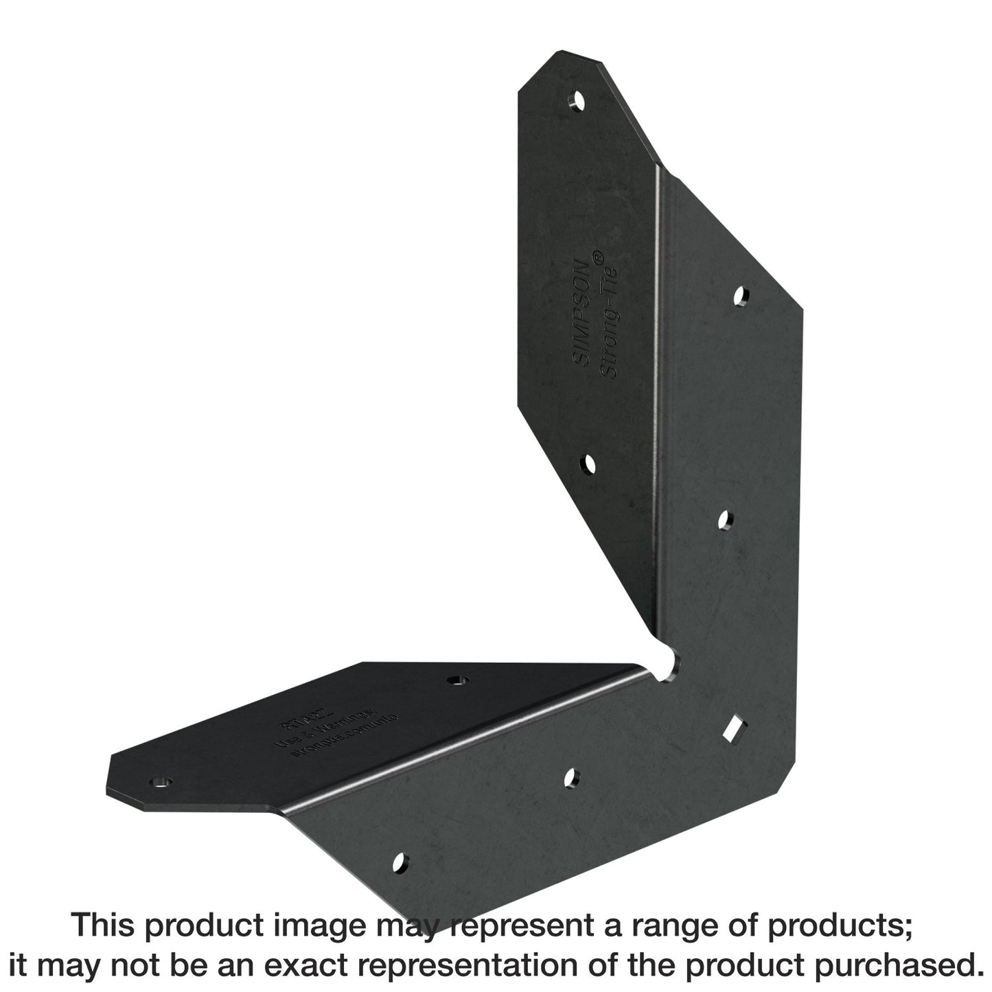 Simpson Strong-Tie APRTA2 Outdoor Accents® ZMAX®, Black Powder-Coated Rigid Tie® Angle for 2x2 Joist/Post (Pack of 12)