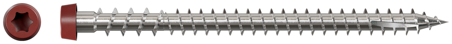 Simpson Strong-Tie DCU234S316RD01 Deck-Drive™ DCU COMPOSITE Screw (Collated) — #10 x 2-3/4 in. Type 316, Red 01 (1000-Qty) (Pack of 100)