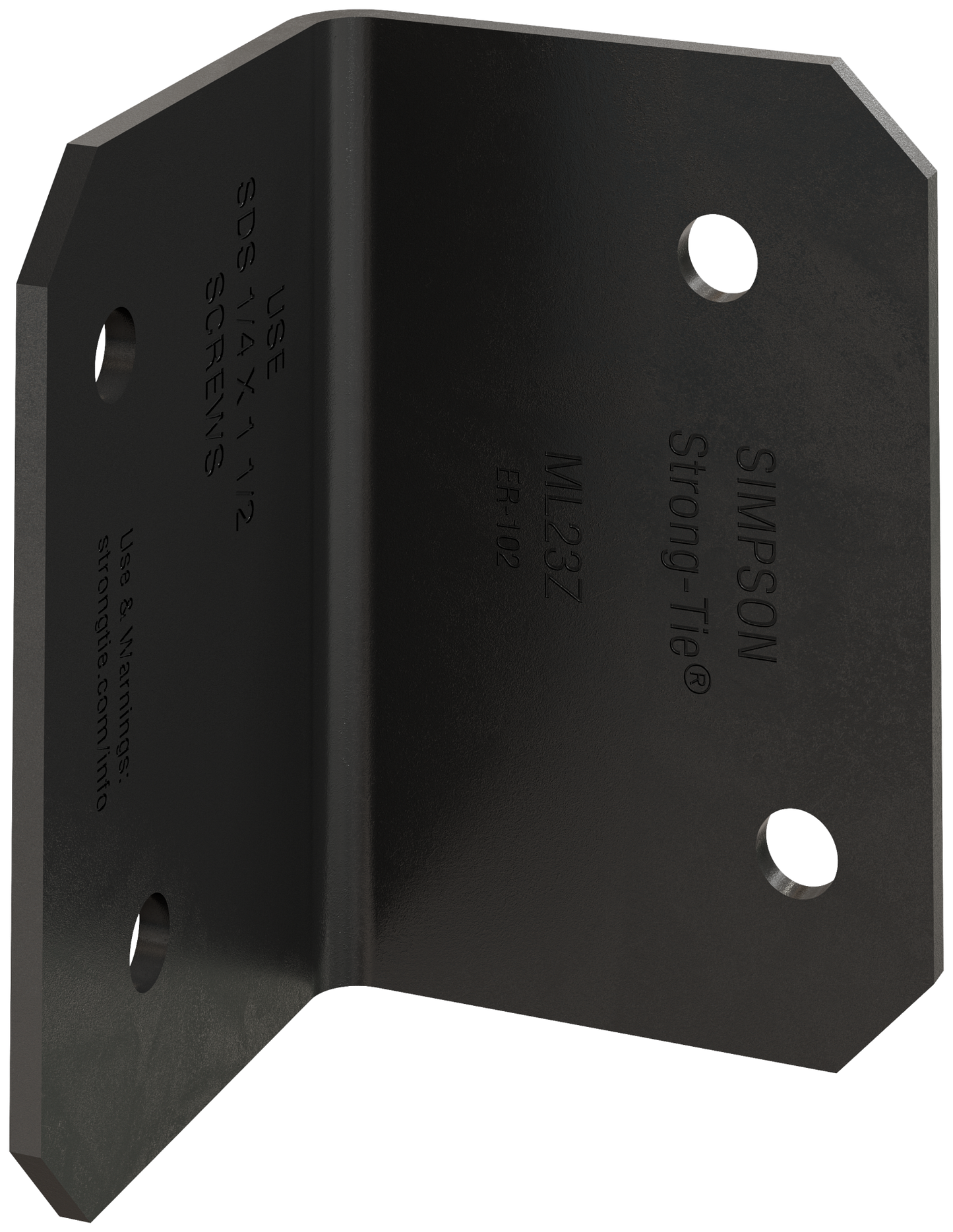 Simpson Strong-Tie ML23PC Outdoor Accents® MLPC 2 in. x 3 in. 12-Gauge ZMAX®, Black Powder-Coated Medium L Angle (Pack of 2800)