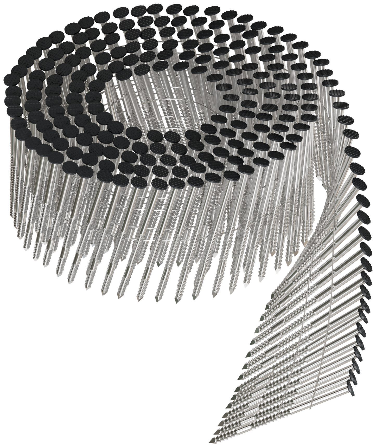 Simpson Strong-Tie T13A200SNJB 15° Wire Coil, Painted, Full Round Head, Ring-Shank Nail — 2 in. x .092 in. Type 316, Black (1800-Qty) (Pack of 80)