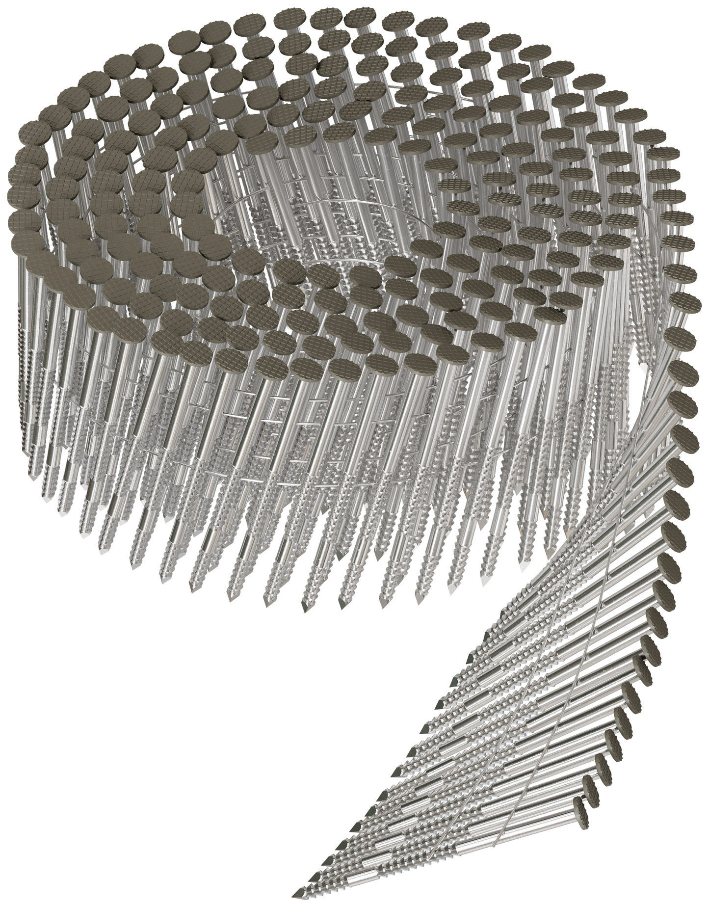 Simpson Strong-Tie S13A200CCG 15° Wire Coil, Painted Full Round Head, Ring-Shank Nail — 2 in. x .092 in. Type 304, Gray (3600-Qty) (Pack of 90)