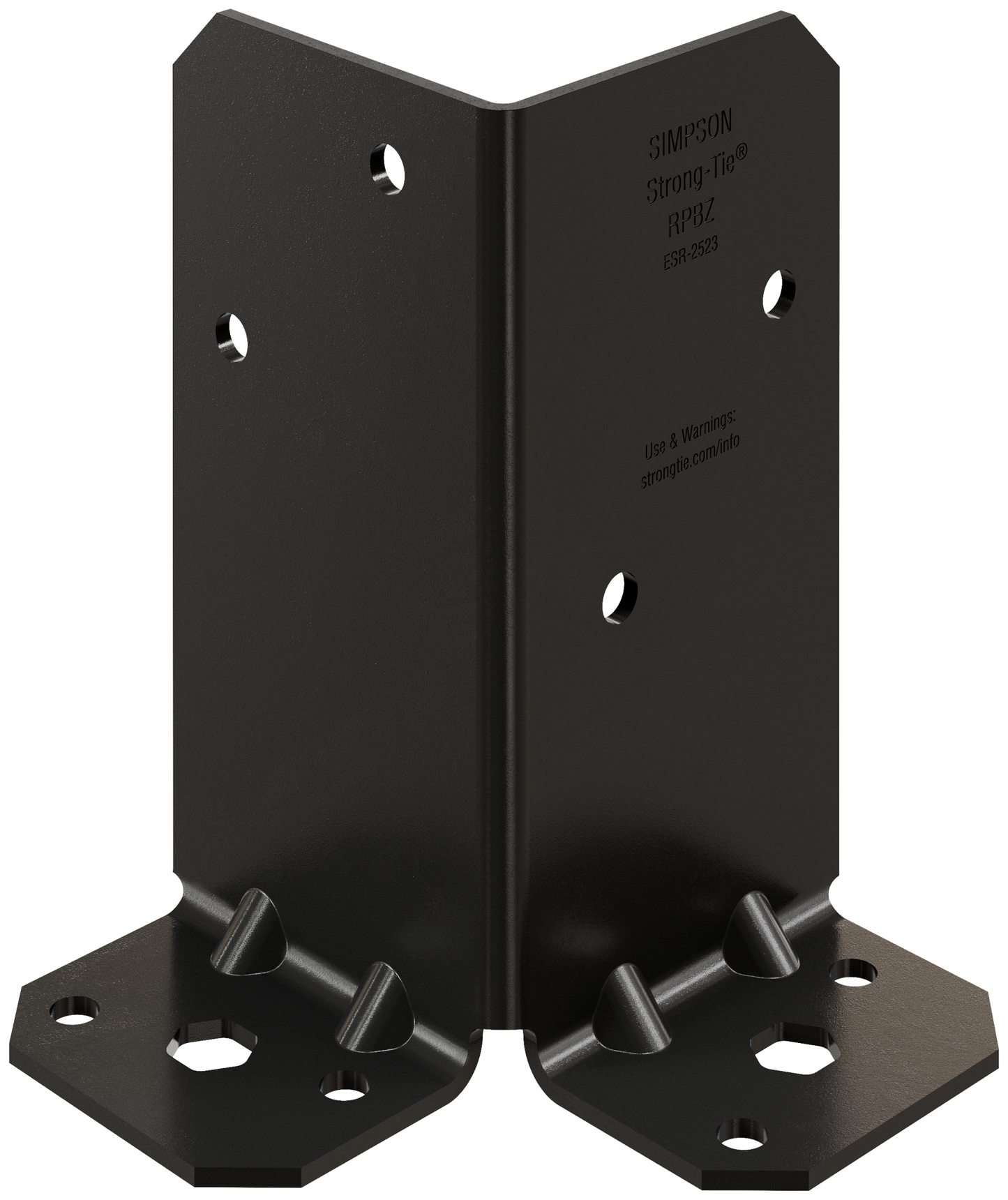Simpson Strong-Tie RPBPC Outdoor Accents® RPBPC ZMAX®, Black Powder-Coated Retrofit Post Base for Double 2x4 (Pack of 1800)