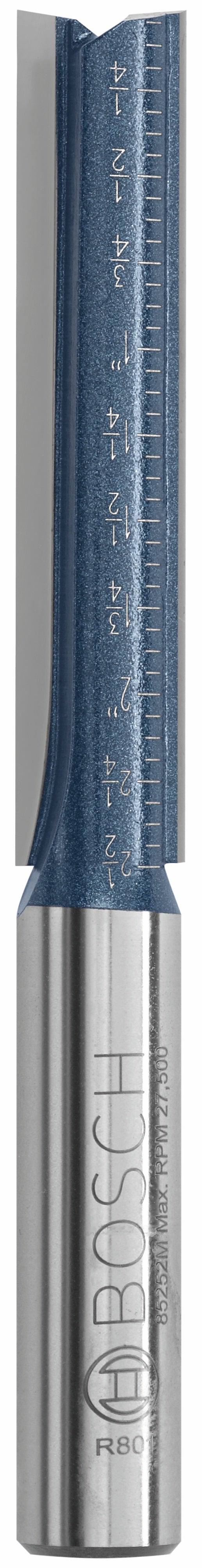 BOSCH 85252MC 1/2 In. x 2-1/2 In. Carbide-Tipped Double-Flute Straight Router Bit