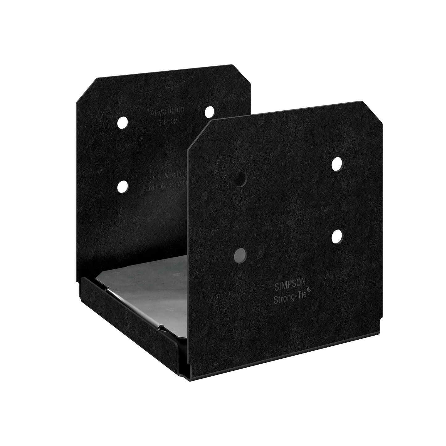 Simpson Strong-Tie APVB1010R Outdoor Accents® Avant Collection™ ZMAX®, Black Powder-Coated Post Base for 10x10 Rough (Pack of 2)