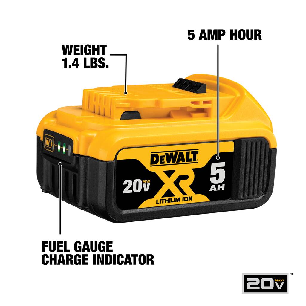 DeWalt 20V MAX* 5.0Ah Starter Kit With 2 Batteries - DCB205-2CK