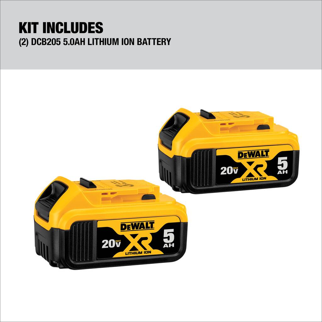 DeWalt 20V MAX* 5.0Ah Starter Kit With 2 Batteries - DCB205-2CK