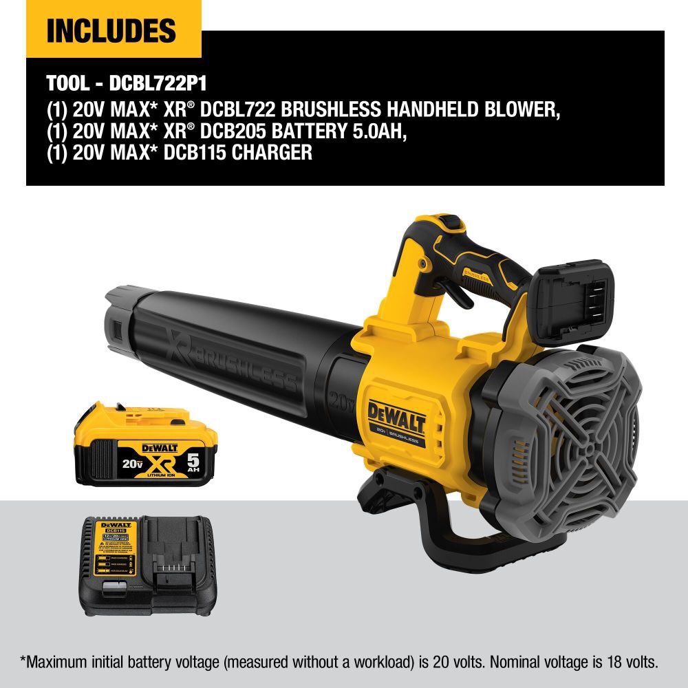 DeWalt DCBL722P1 20V MAX XR Brushless Handheld Blower Kit