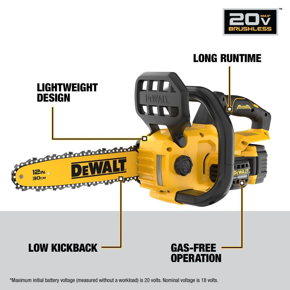DeWalt DCCS621P1 20V MAX Compact Brushless Cordless Chainsaw Kit