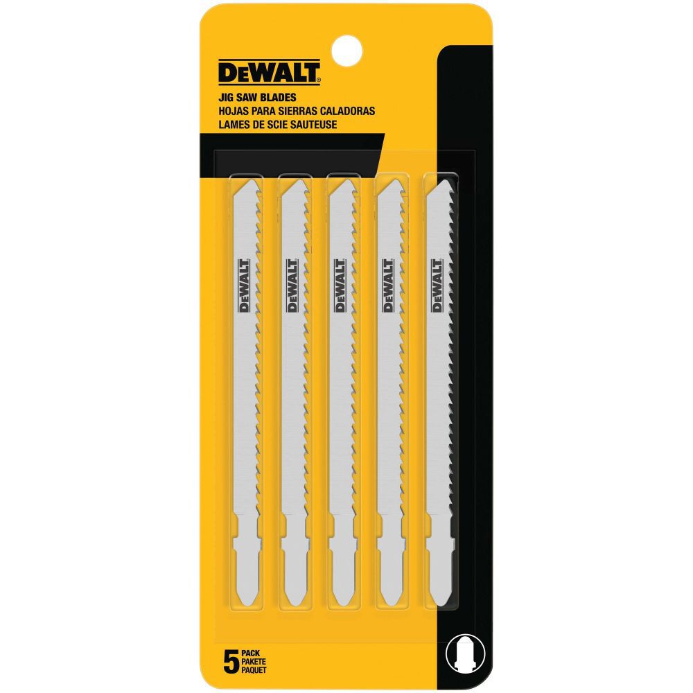 DeWalt DW3753-5 4-Inch 6 Tpi Fast Clean Cut Wood T-Shank Jig Saw Blade (5-Pack)
