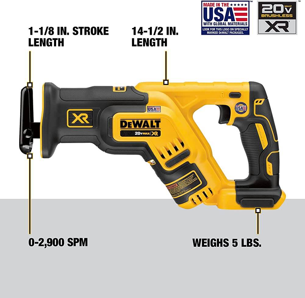 DEWALT 20V MAX XR Reciprocating Saw Compact Tool Only (DCS367B)