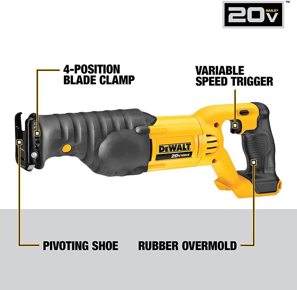 DEWALT 20V MAX Reciprocating Saw, Tool Only (DCS380B)