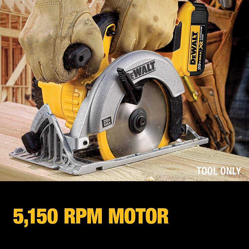 Sierra circular DEWALT DCS391B de 6-1/2 pulgadas y 20 V MÁX.* (solo herramienta)