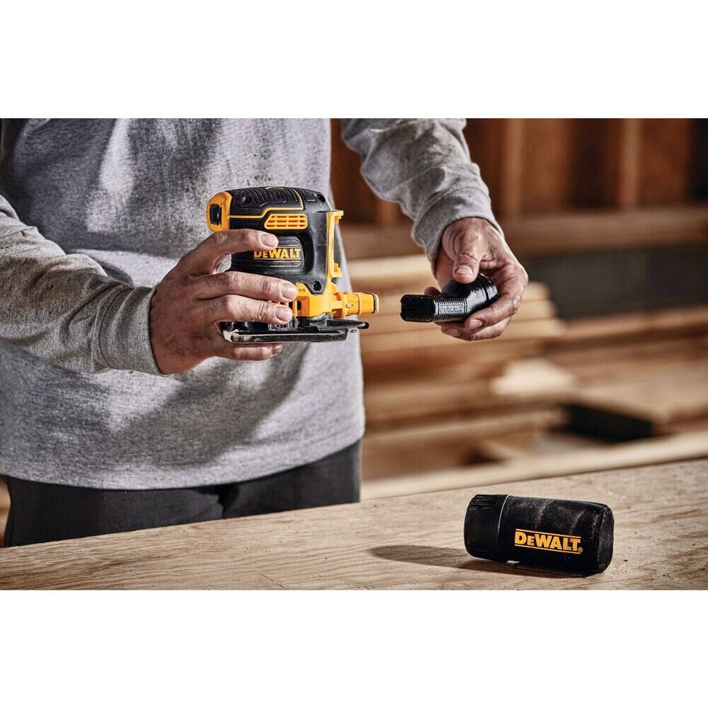 DEWALT DCW200B 20V MAX* XR Palm Sander, Sheet, Variable Speed, 1/4-Inch, Tool Only
