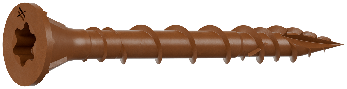 Simpson Strong-Tie DSVR158MB Deck-Drive™ DSV WOOD Screw — #8 x 1-5/8 in. T-25, Flat Head, Quik Guard®, Red (1750-Qty)