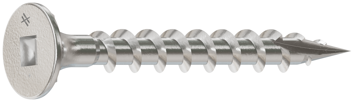 Simpson Strong-Tie T08C162WQC Fiber-Cement Screw — #8 x 1-5/8 in. #2 Square Wafer-Head, Type 316 (100-Qty) (Pack of 600)