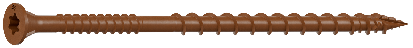 Simpson Strong-Tie DSVR4MB Deck-Drive™ DSV WOOD Screw — #10 x 4 in. T-25, Flat Head, Quik Guard®, Red (1000-Qty)