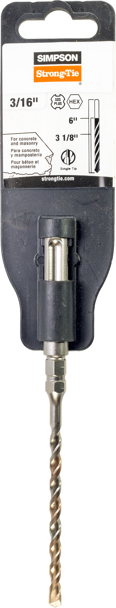 Simpson Strong-Tie MDPL01806H 3/16 in. x 6 in. SDS-plus® Titen® Screw Drill Bit/Driver (Pack of 225)