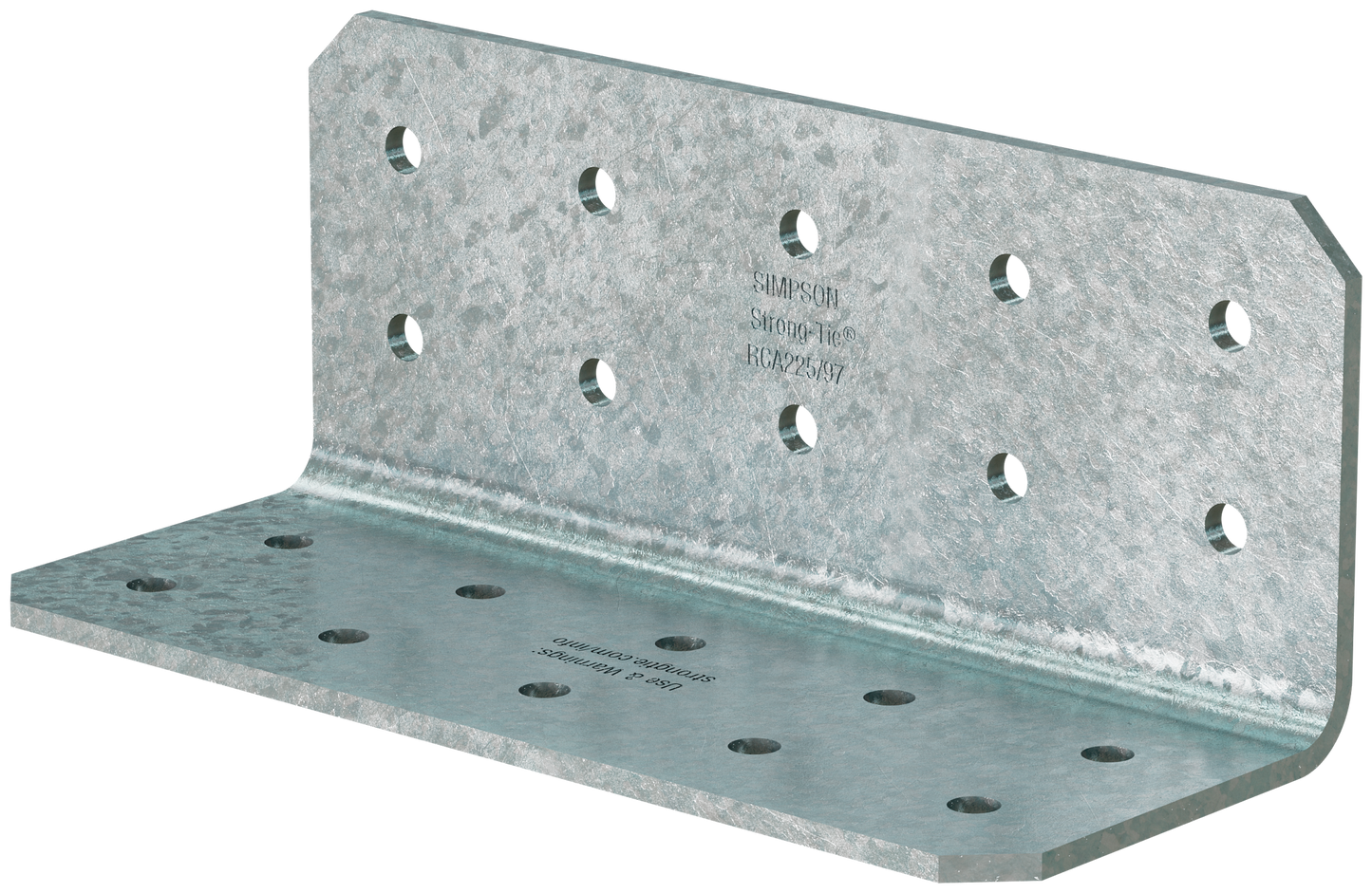 Simpson Strong-Tie RCA225/97-R55 RCA 2 in. x 2 in. x 5 in. 12-Gauge Galvanized Rigid Connector Angle (55-Qty) (Pack of 40)