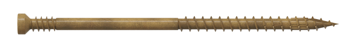 Simpson Strong-Tie FT07300R300 Finish Trim Screw — #7 x 3 in. T10, Trim-Head, Quik Guard®, Tan (300-Qty) (Pack of 6)