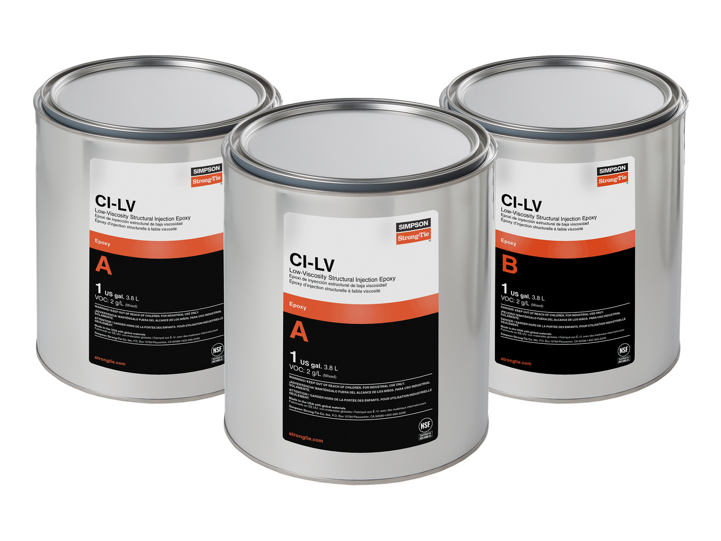 Simpson Strong-Tie CILV3KT CI-LV™ Low-Viscosity Structural Injection Epoxy (3-gal. Kit)