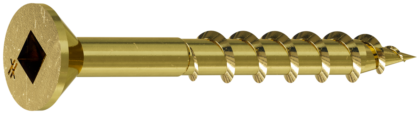 Simpson Strong-Tie WSC112S WSC Wood Screw (Collated) — #8 x 1-1/2 in. #2 Square, Flat Head, Yellow Zinc (2000-Qty) (Pack of 100)