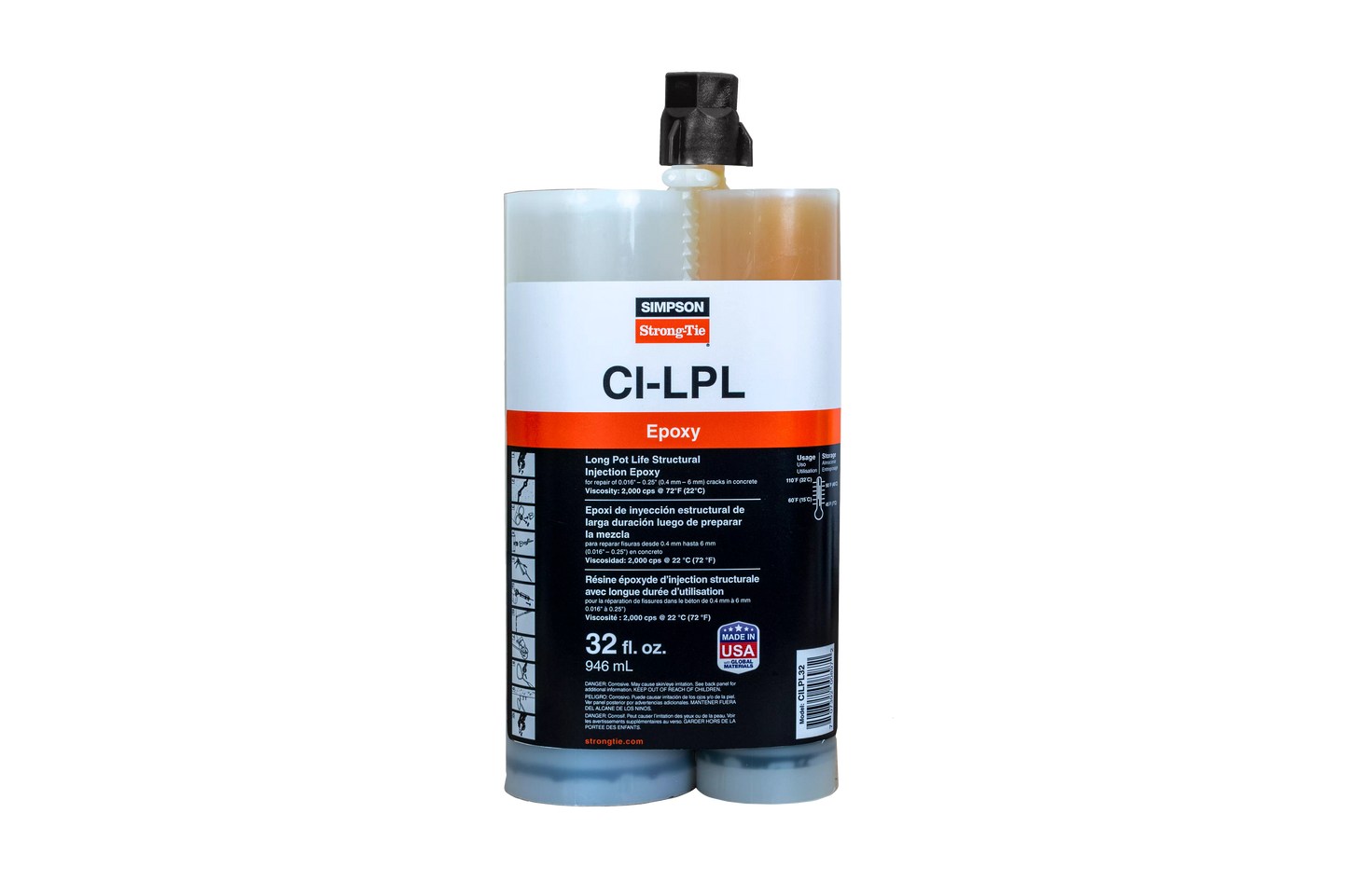 Simpson Strong-Tie CILPL32 CI-LPL™ Long Pot Life Structural Injection Epoxy (32 oz.) (Pack of 375)
